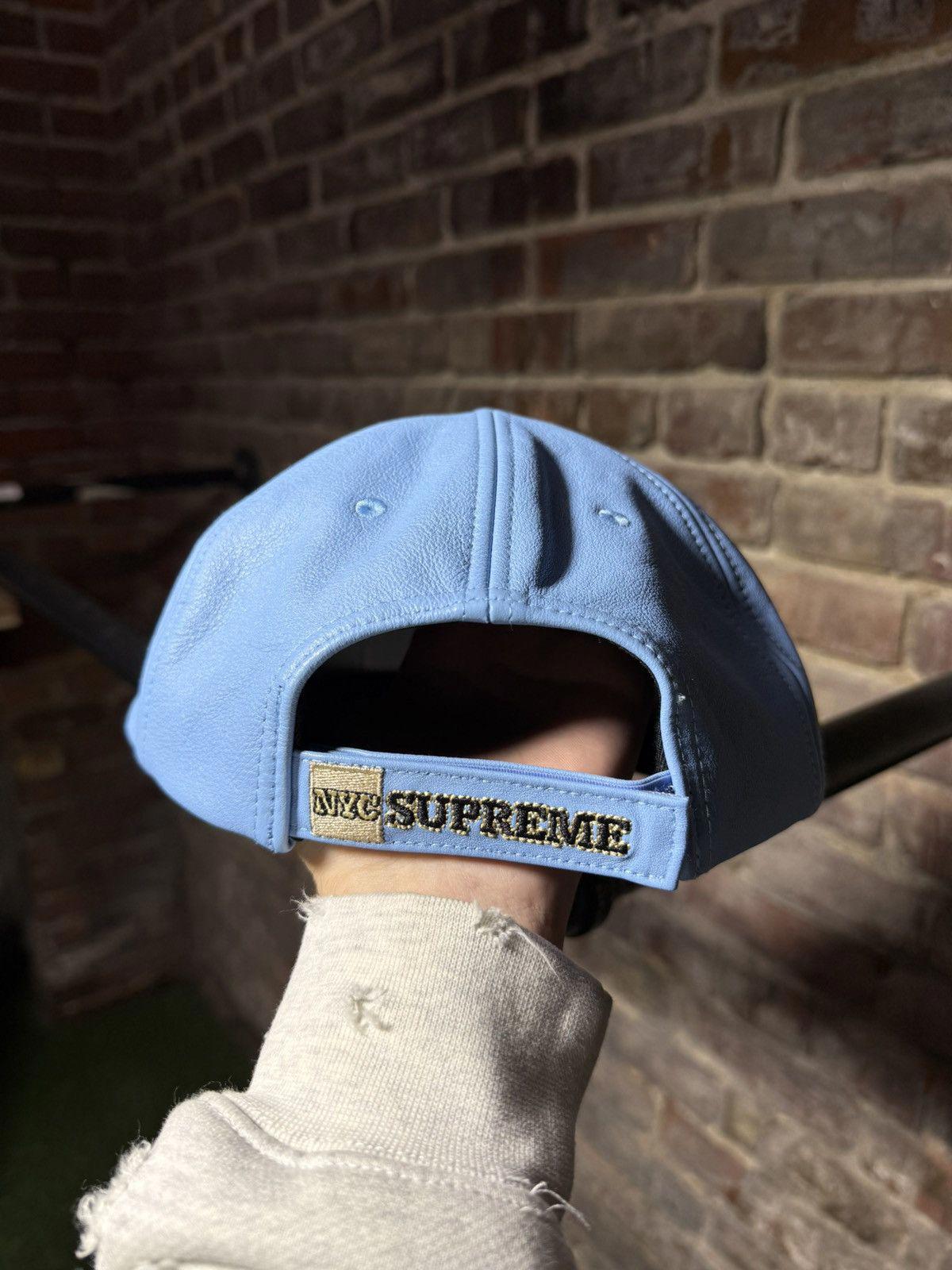 Supreme New York Blue Leather 6-Panel Hat