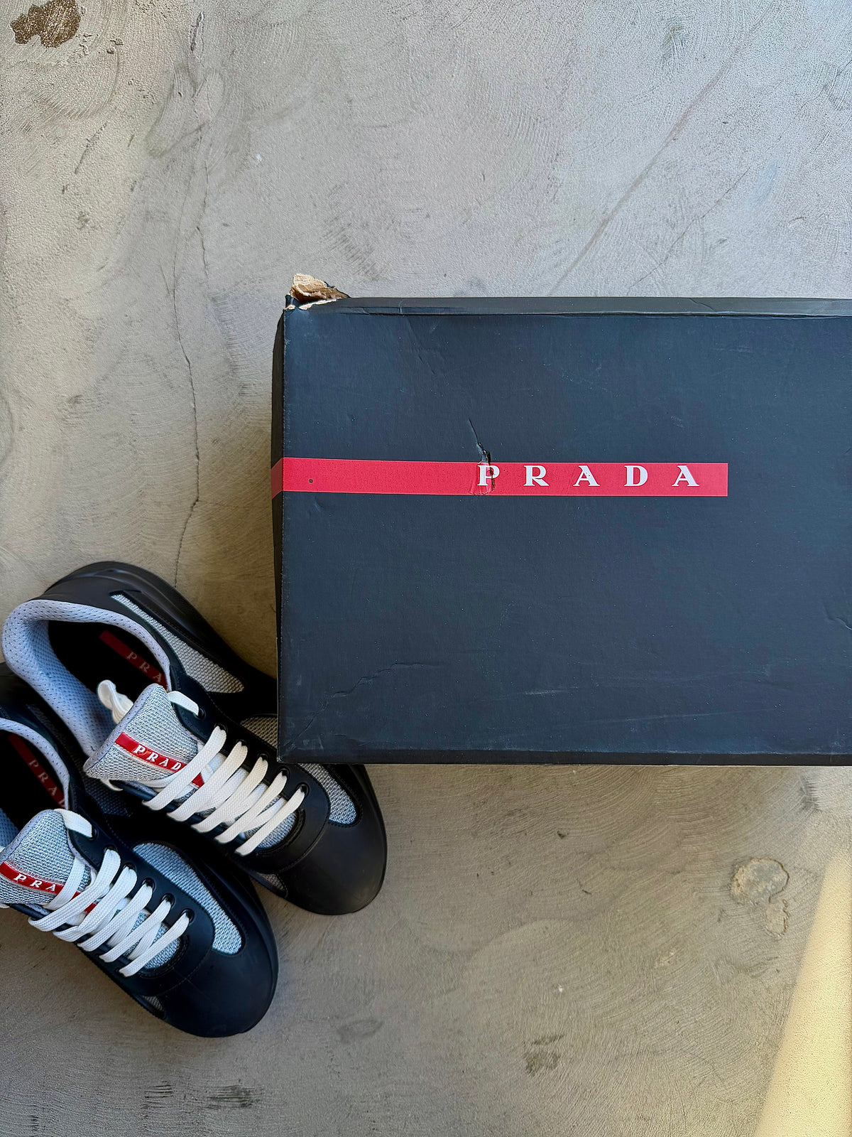 Prada America’s Cup Rubber Sneaker Black Sz. 42