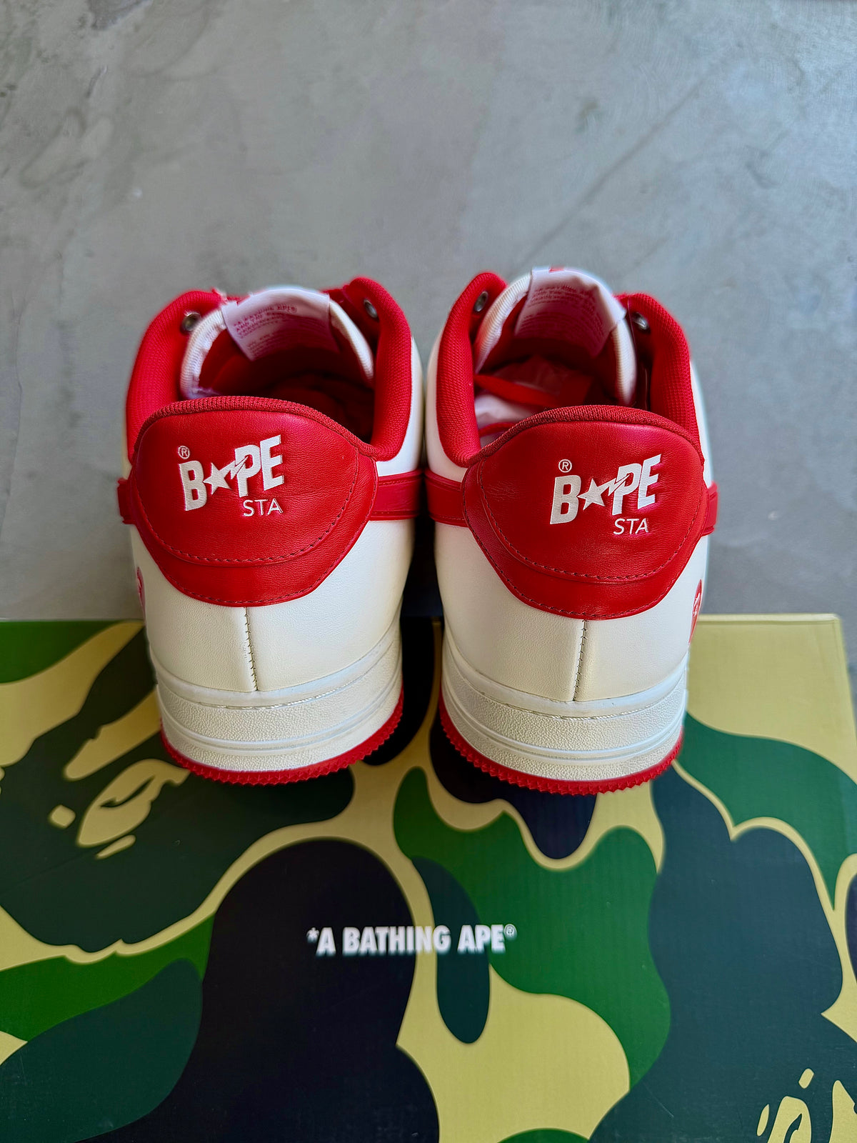 Bapesta Low Big Sta White/Red Sz. 12