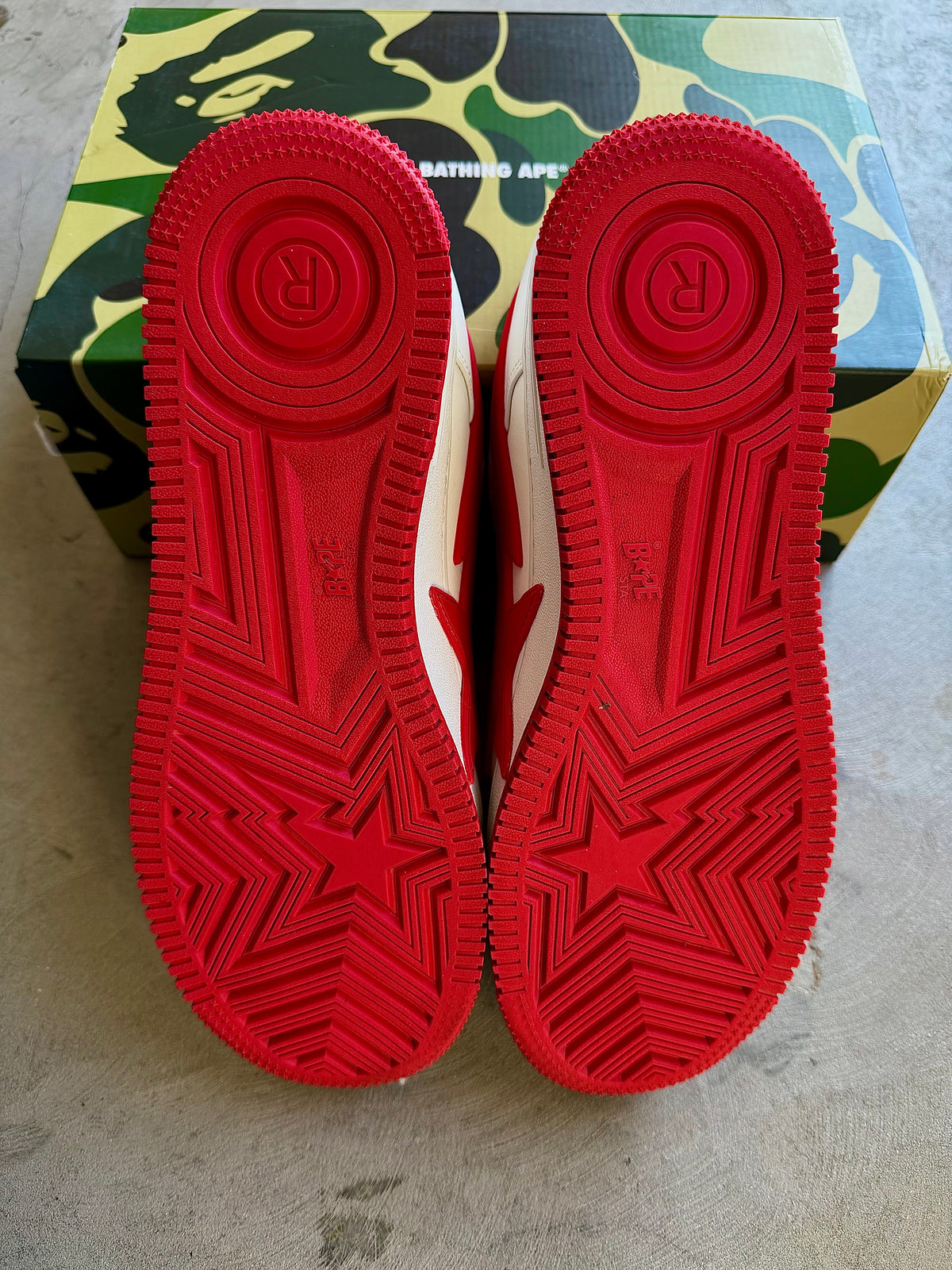 Bapesta Low Big Sta White/Red Sz. 12