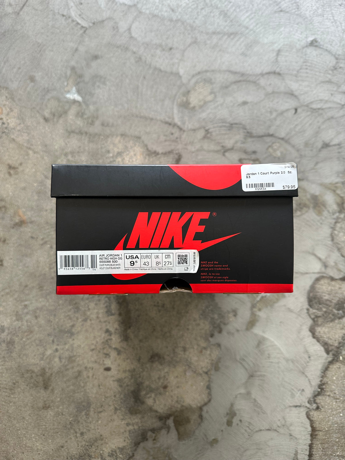 Jordan 1 Court Purple 2.0 Sz. 9.5