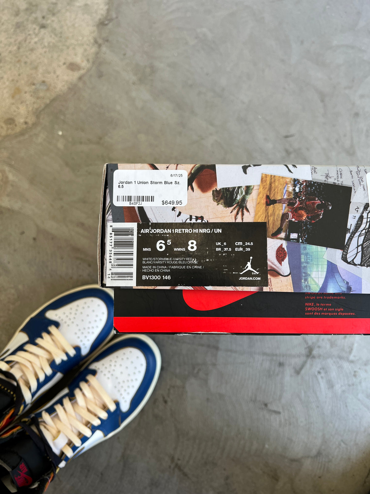 Jordan 1 x Union Storm Blue Sz. 6.5
