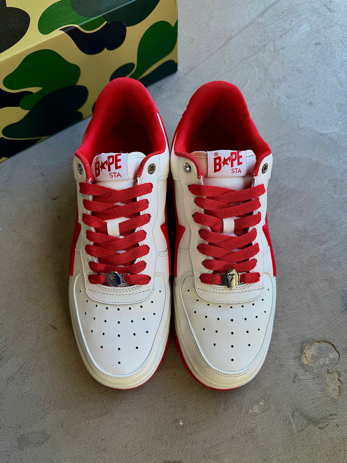Bapesta Low Big Sta White/Red Sz. 12