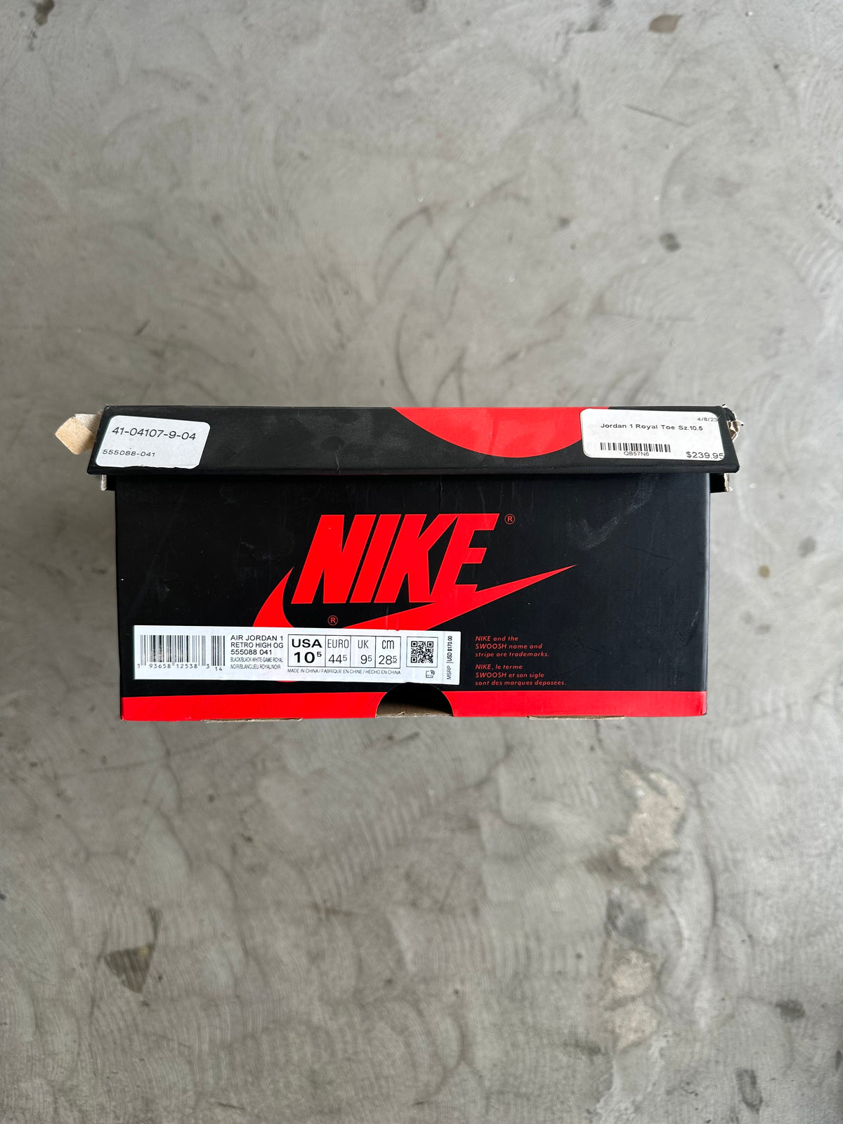 Jordan 1 Royal Toe Sz. 10.5