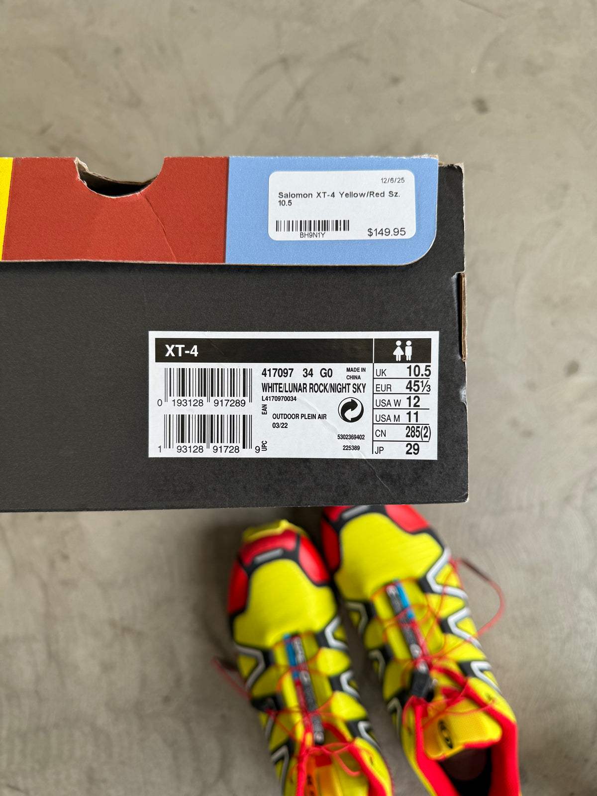 Salomon XT-4 Yellow/Red Sz. 11