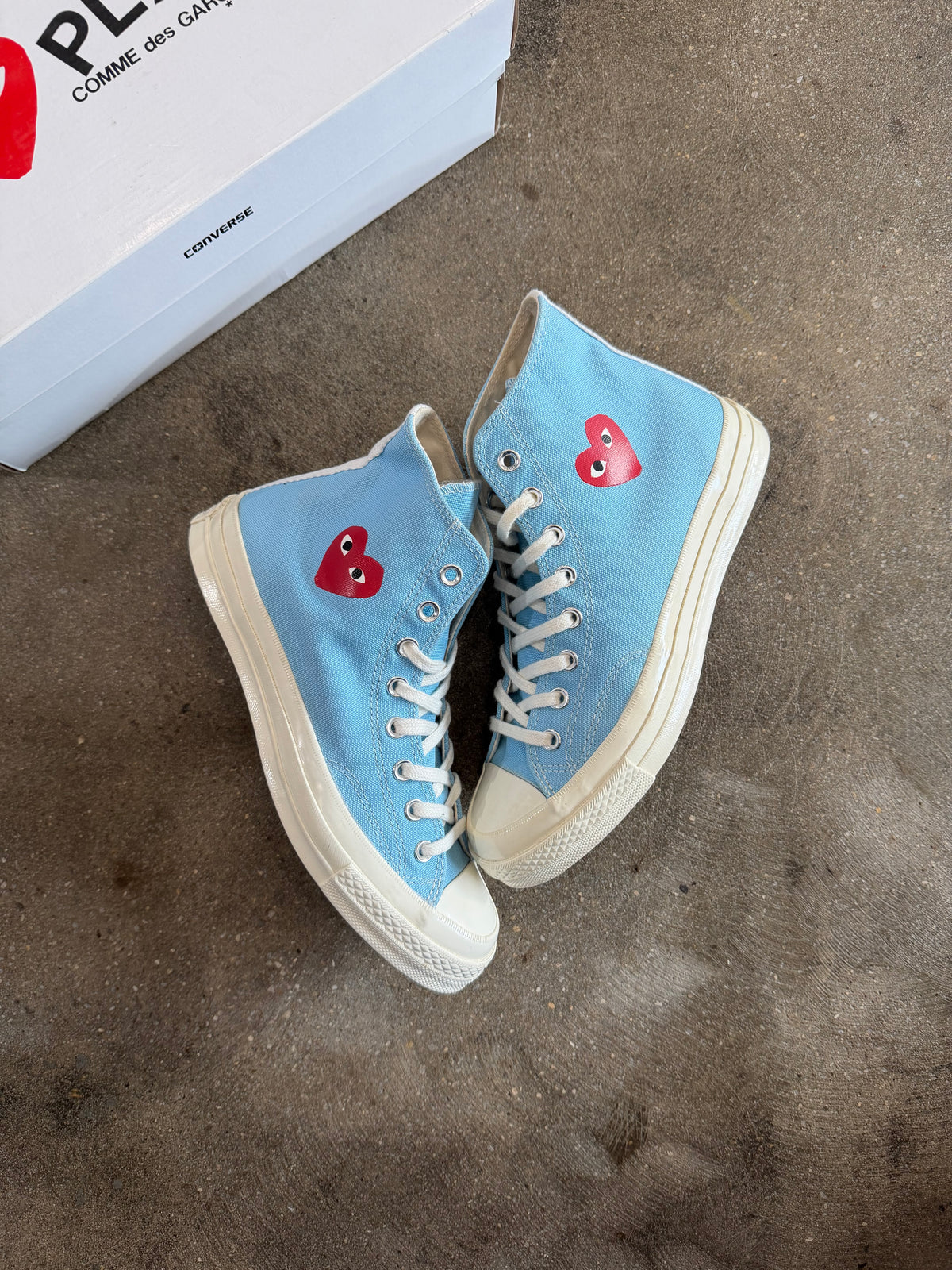 CDG Play x Converse High Sky Blue Sz. 8