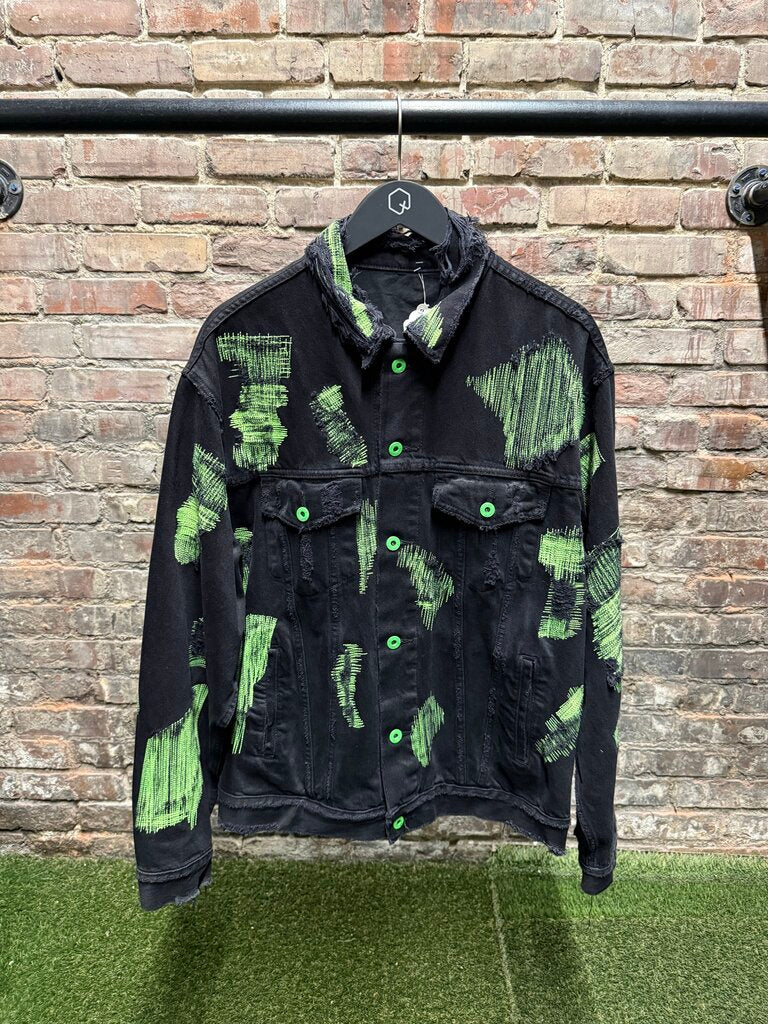 Endless Denim Jacket Black Green Sz. L