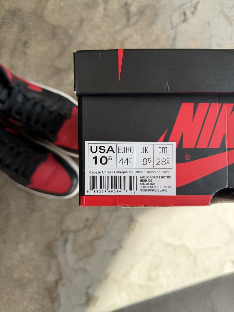 Jordan 1 Bred Sz. 10.5