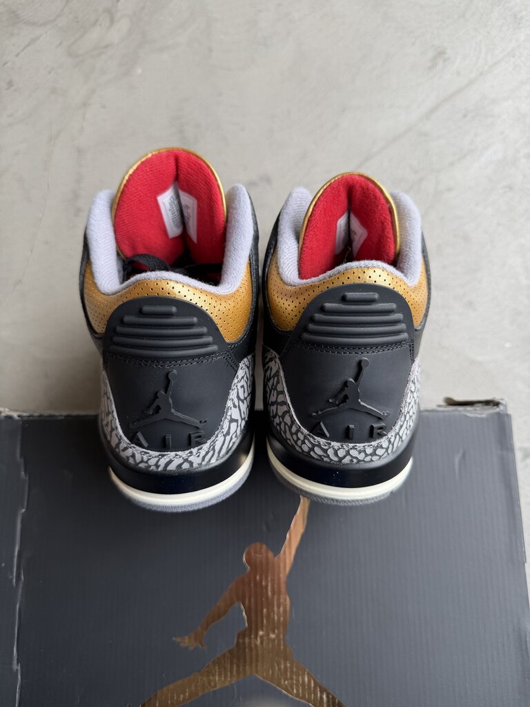 Jordan 3 Black Cement Gold Sz. 10.5W | 9M