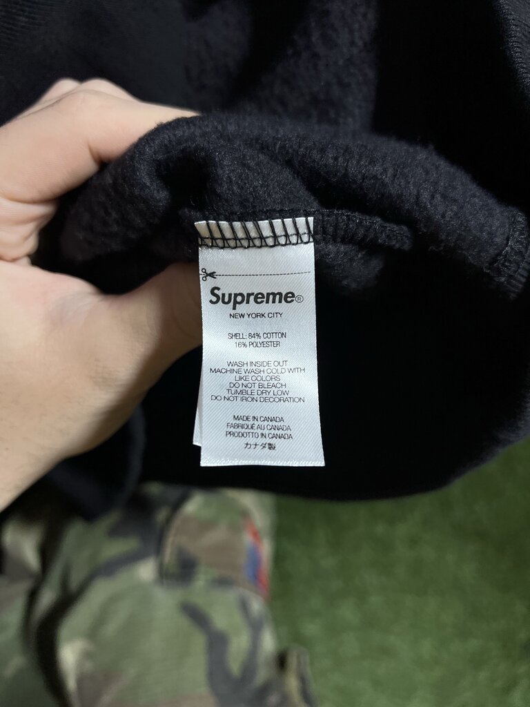 Supreme World Famous Mini Logo Hoodie Black Sz. L