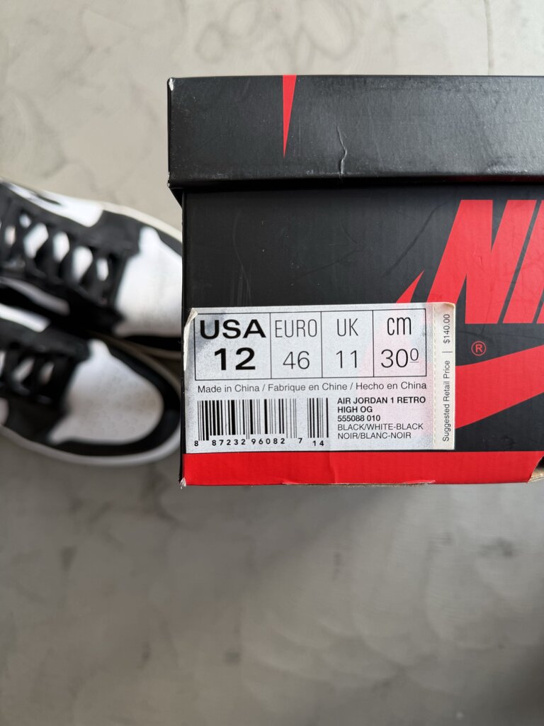 Jordan 1 Black/White (2014) Sz. 12