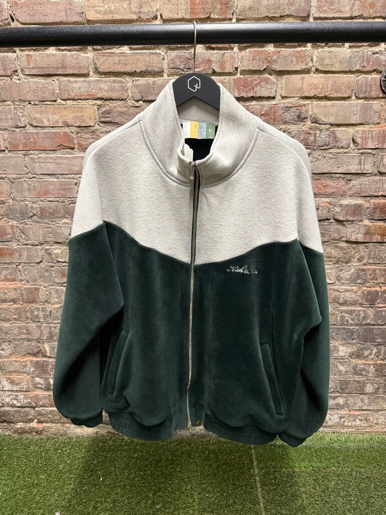 Kith & Kin Velour Stadium Track Jacket Green Sz. L