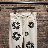 Denim Tears Rhinestone Cotton Wreath Jeans White Sz. 32