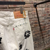 Denim Tears Rhinestone Cotton Wreath Jeans White Sz. 32
