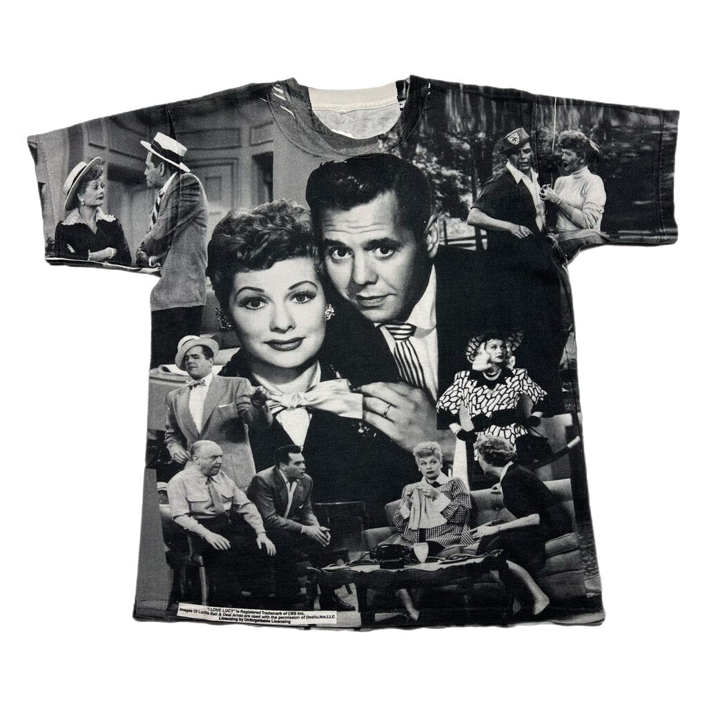 Vintage 90s I Love Lucy AOP Grey Sz. L