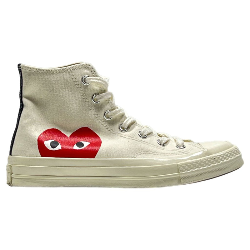 CDG Play X Converse Chuck Taylor High Multi Heart Cream Sz. 6Y