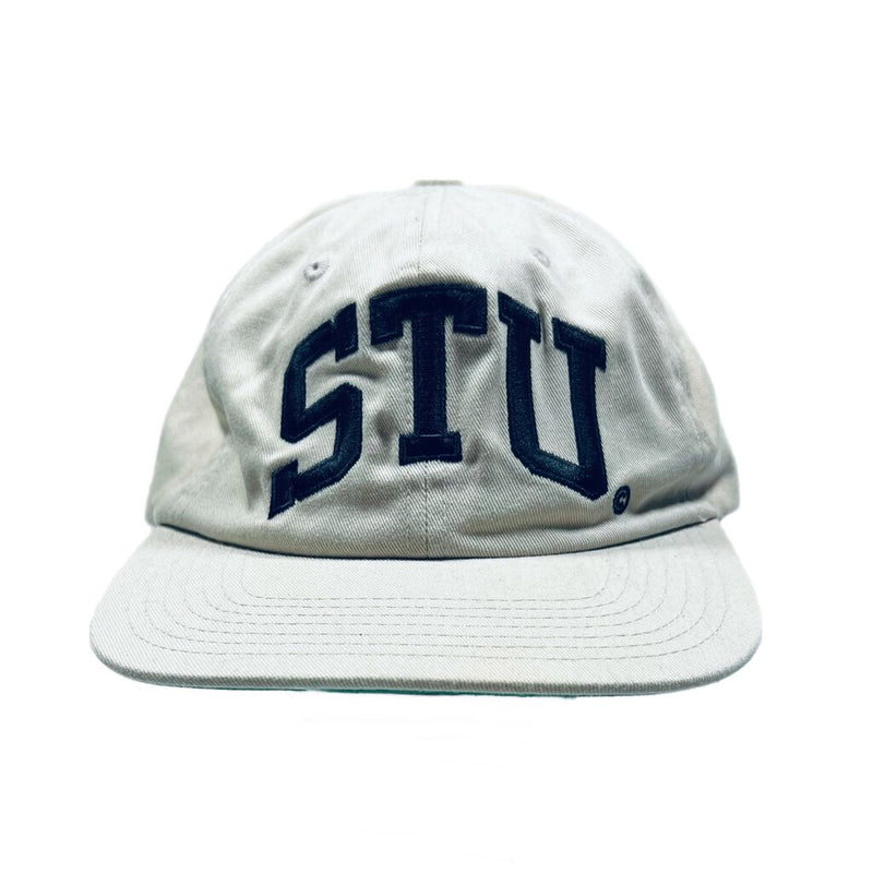 Stussy STU Arch Logo Strapback Hat Khaki