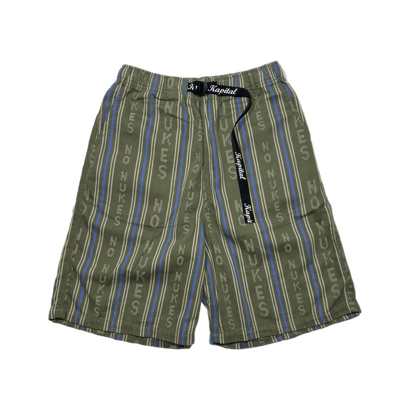 Kapital Linen Nukes Shorts Green Sz. 2