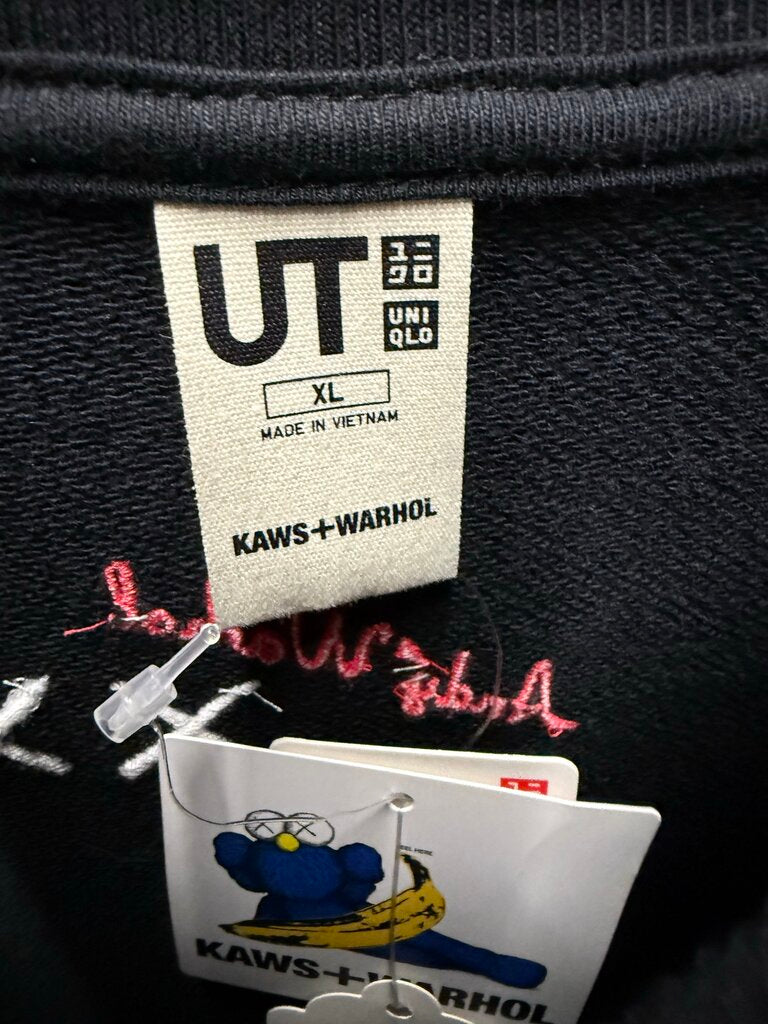Uniqlo Kaws X Andy Warhol Artist Crewnneck Black Sz. XL