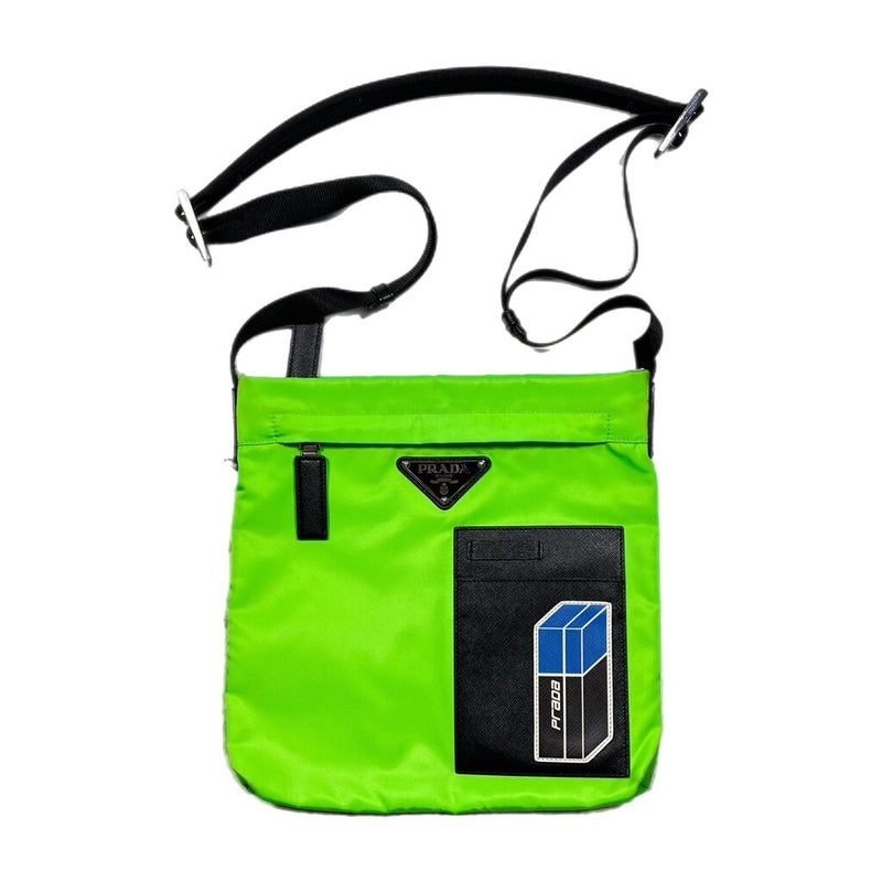 Prada Neon Green Shoulder Travel Bag