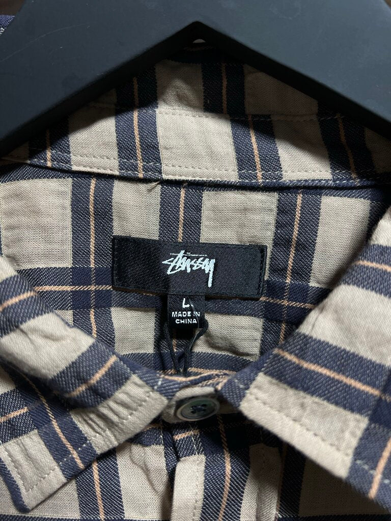 Stussy Sonorma Button Up Tan/Red Sz. L