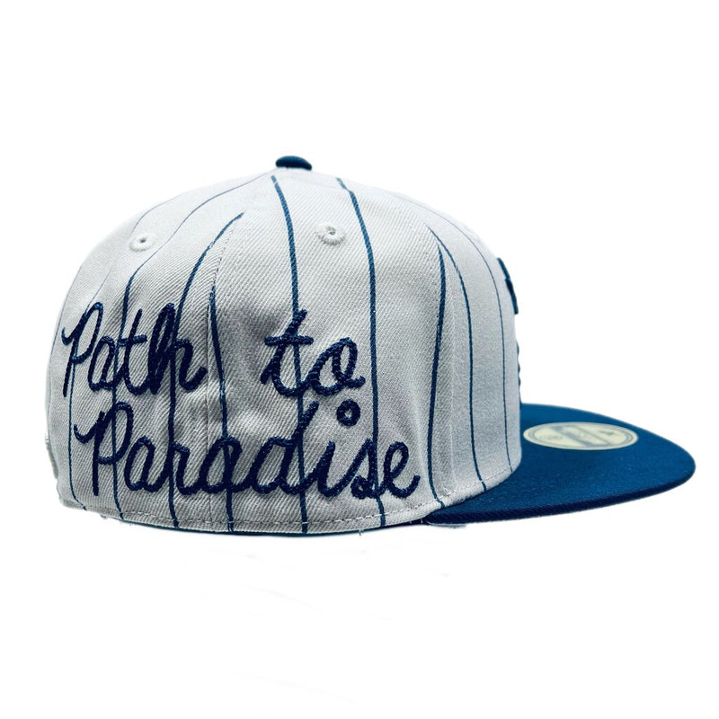 Hellstar Path To Paradise Baseball Fitted Hat White/Blue Sz. 7 3/8
