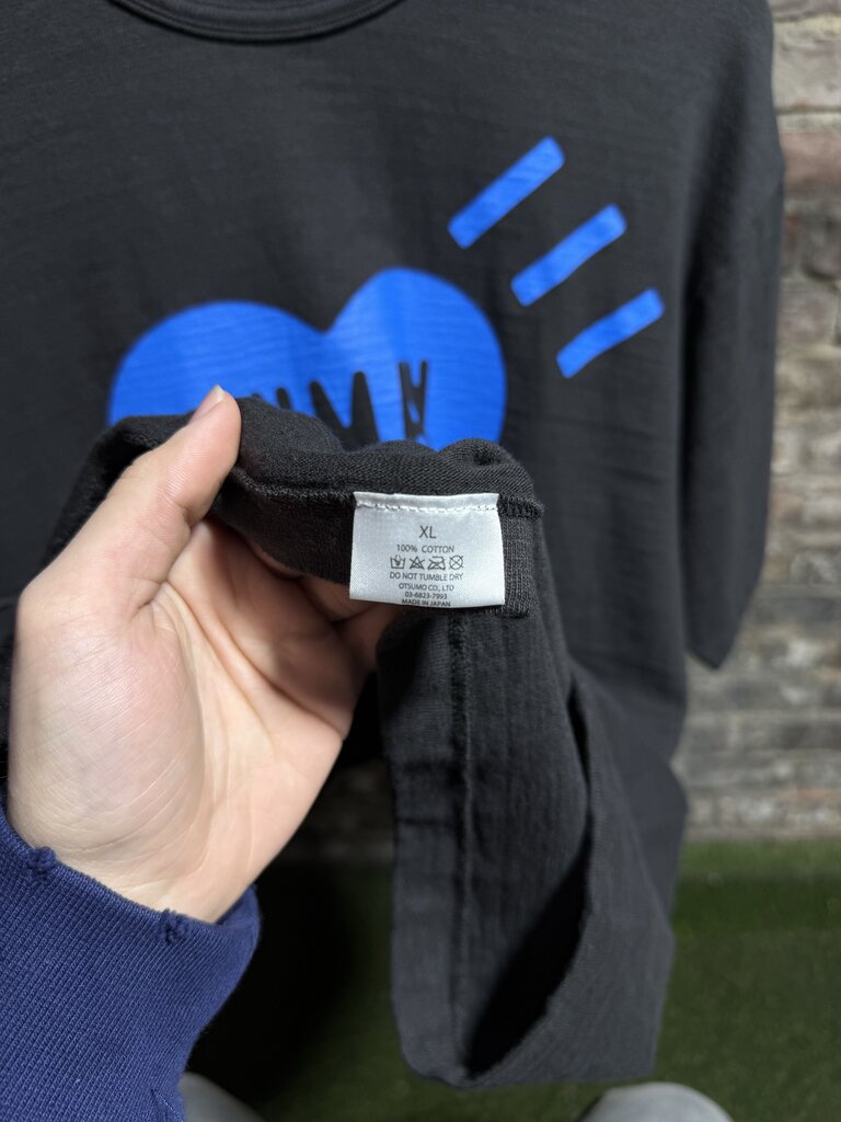 Human Made Heart Tee Black/Blue Sz. XL