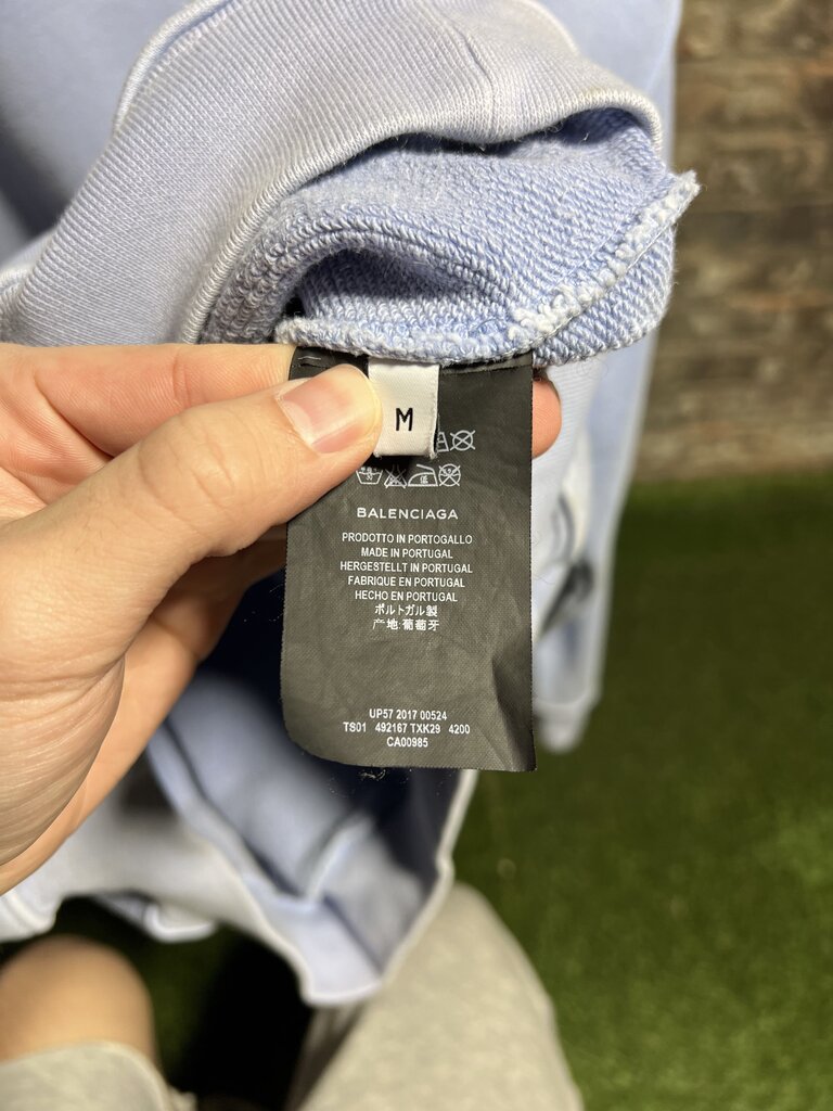 Balenciaga Phone Pocket Hoodie Baby Blue Sz. 4