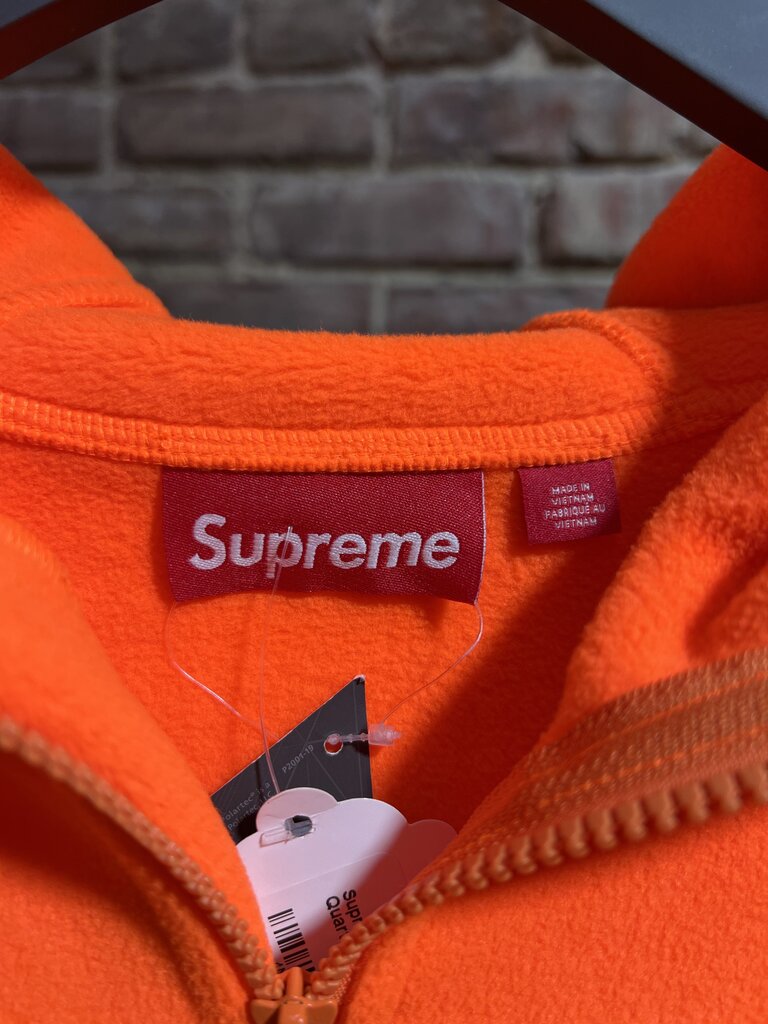 Supreme Orange Fleece Quarter Zip Sz. M