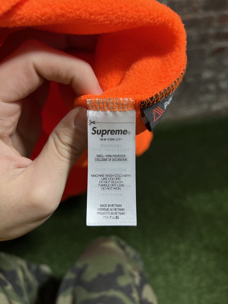 Supreme Orange Fleece Quarter Zip Sz. M