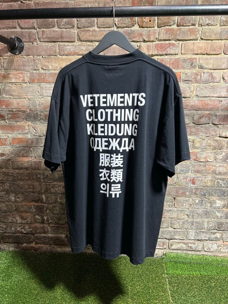 Vetements Black Translation Logo T-shirt Sz. XS
