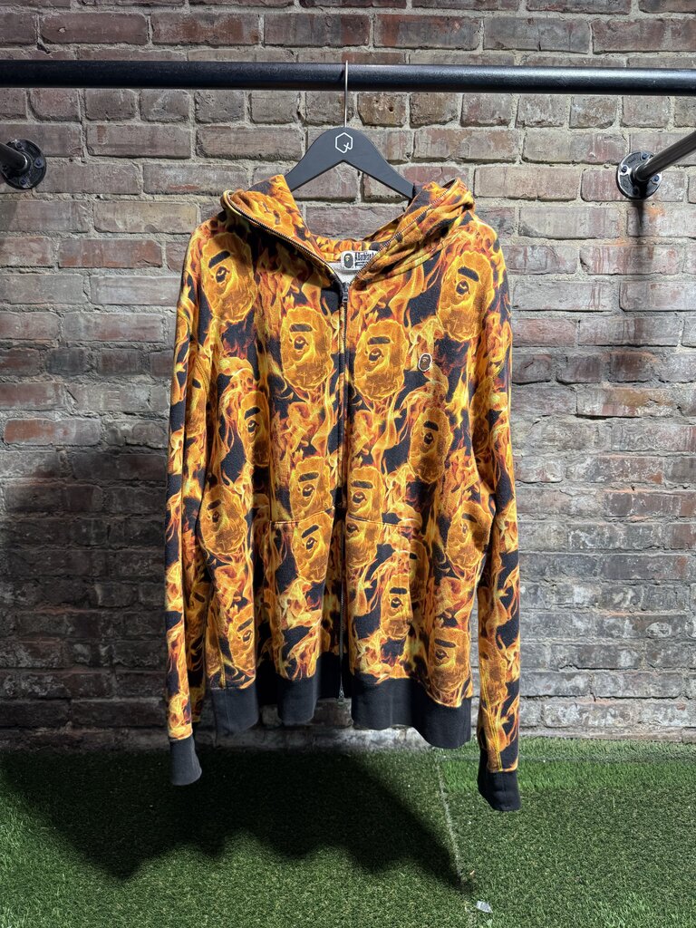 Bape Flames Ape Head Zip Up Sz. XXL