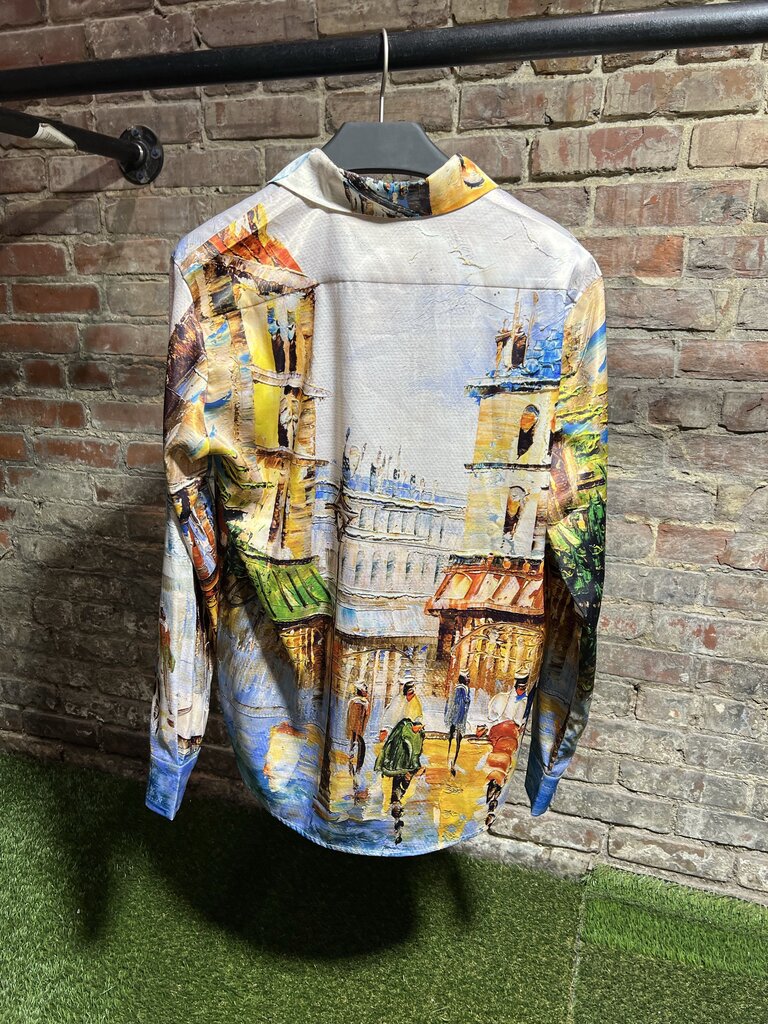 Flâneur Homme Silk Painted Button Up Sz. S