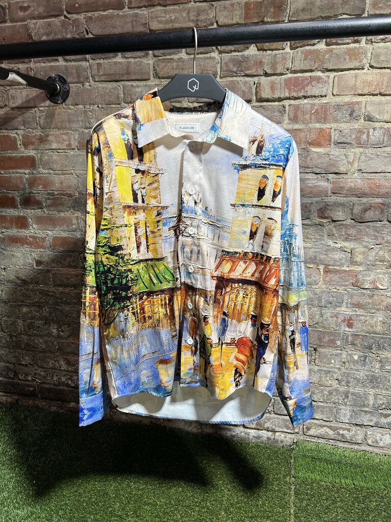 Flâneur Homme Silk Painted Button Up Sz. S