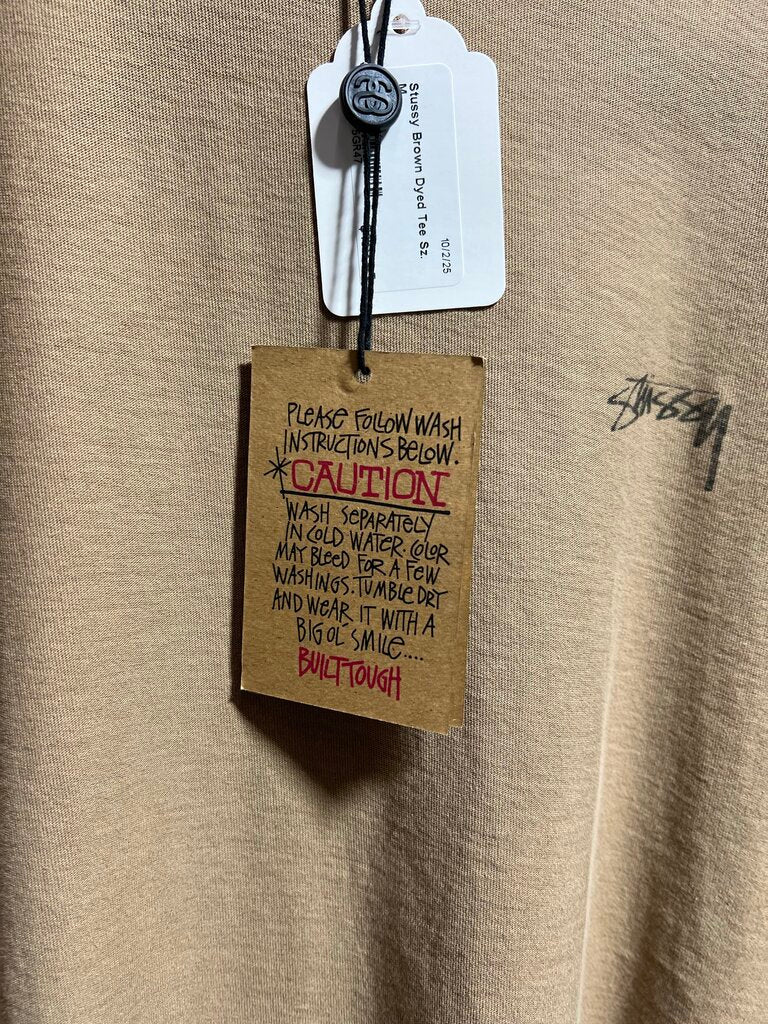 Stussy Brown Dyed Tee Sz. M