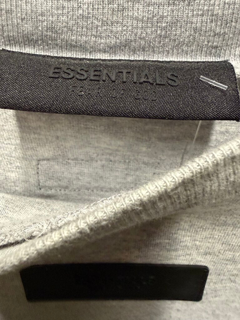 Essentials Grey Rubber Logo Tee Sz. M