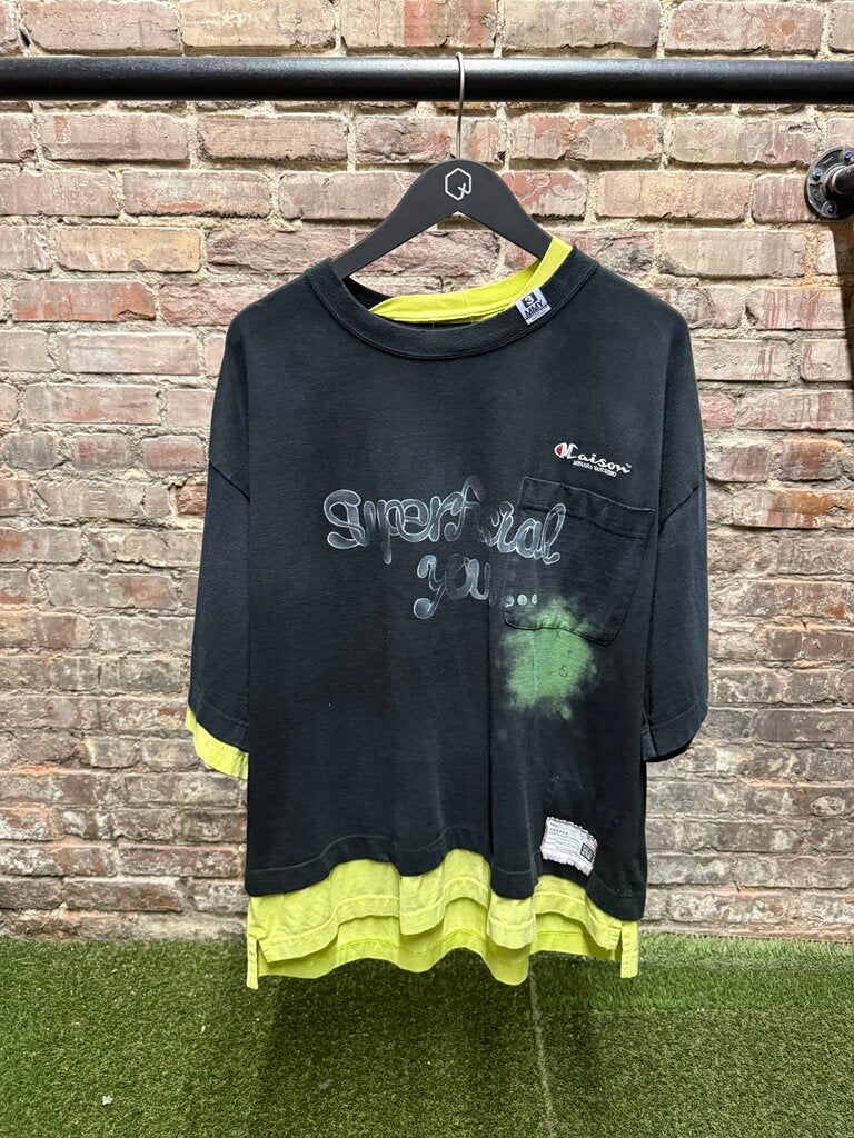 Maison Mihara Yashuiro Double Layer Tee Sz. M