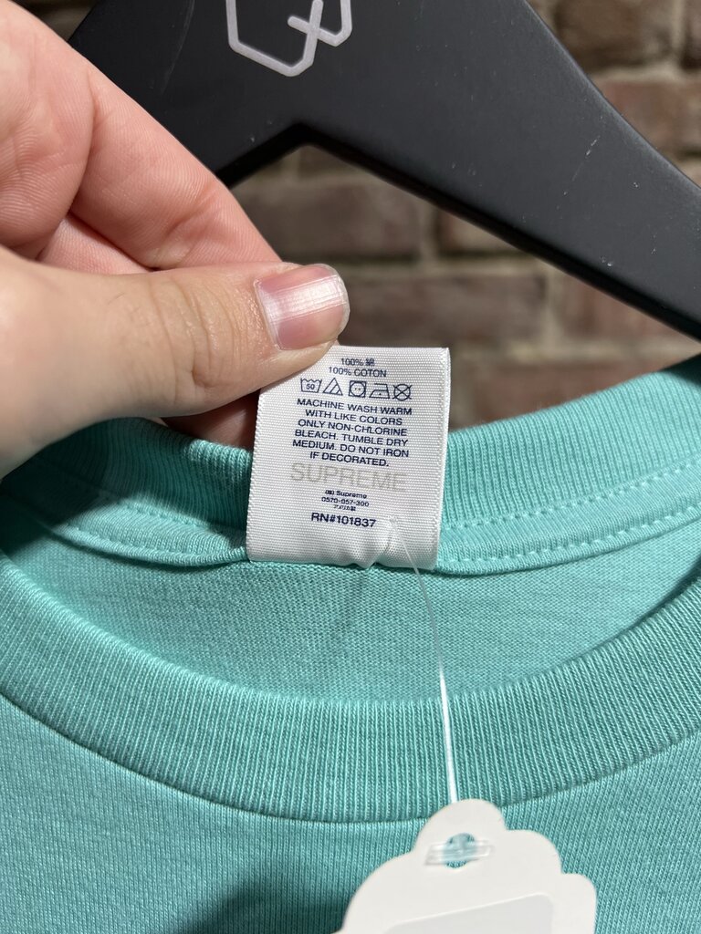 Supreme Spellout Tee Teal Sz. L