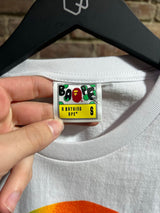 Bape Ape Head Gradient Multi Color White Tee Sz. S