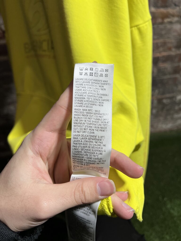 Balenciaga Sport Logo Hoodie Yellow Sz. M