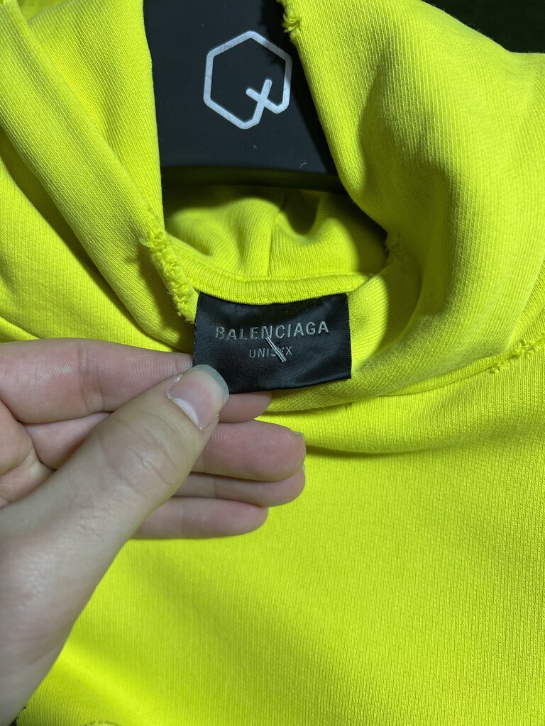 Balenciaga Sport Logo Hoodie Yellow Sz. M