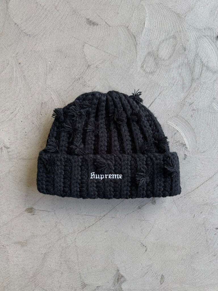 Supreme Black Hand Tied Beanie