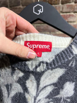 Supreme Grey Floral Knitted Sweater Sz. L