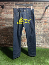 Ice Cream Chain Stitch Running Dog Jeans Sz. L
