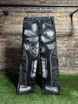 Who Decides War Black Darning Jeans Sz. 32