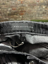 Who Decides War Black Darning Jeans Sz. 32