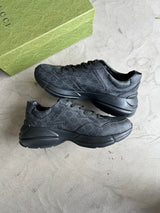 Gucci Rython Black GG Sneaker Sz. 14