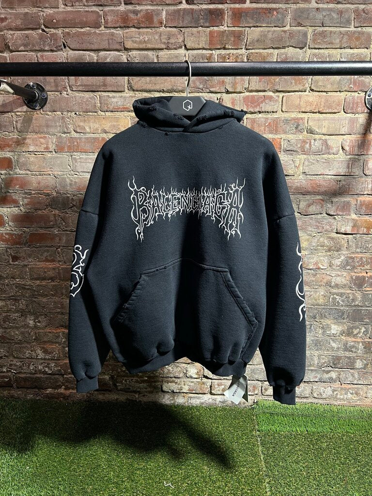 Baleciaga Heavy Darkwave Hoodie Black Sz. S