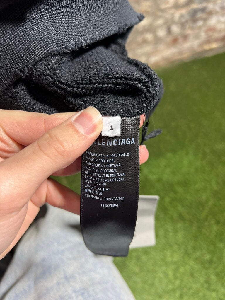 Baleciaga Heavy Darkwave Hoodie Black Sz. S