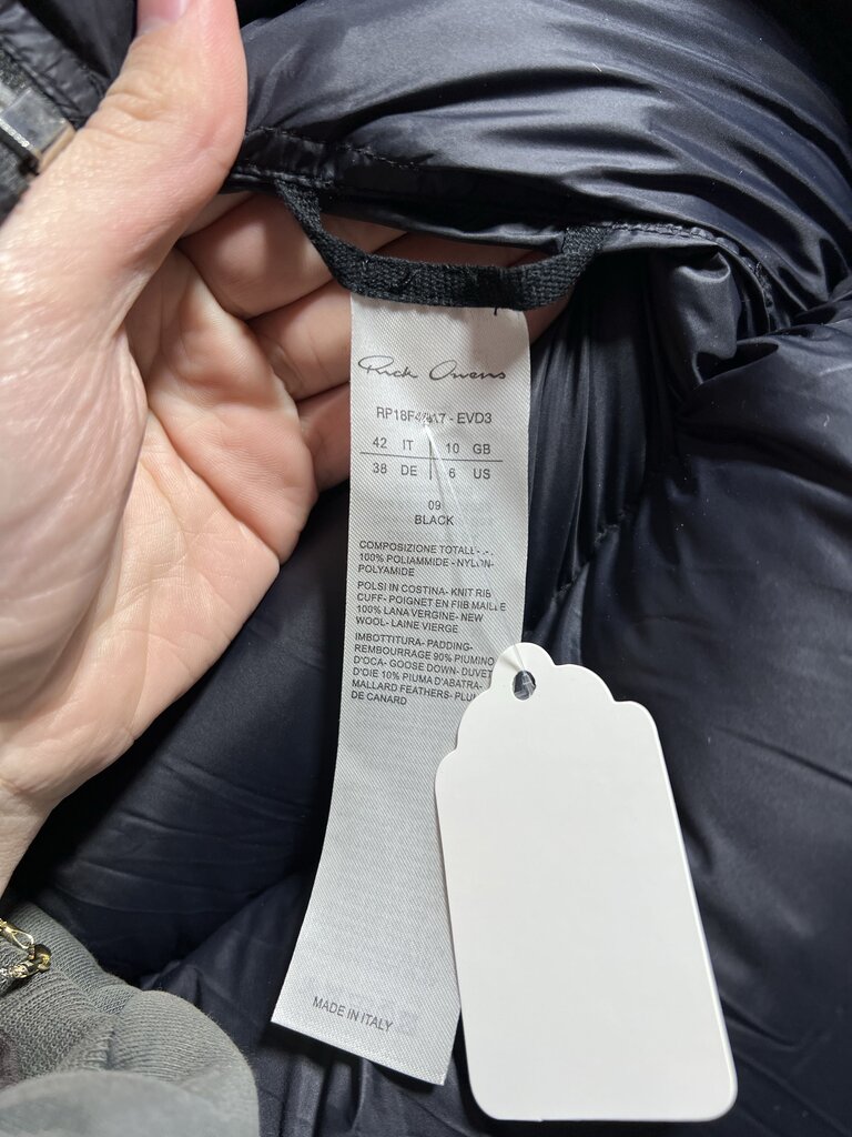 Rick Owens Sisyphus Puffer Jacket Sz. S